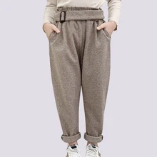 Штаны для девочек, клетчатые шерстяные детские штаны для девочек, штаны с эластичной резинкой на талии для девочек, зимний детский повседневный костюм, штаны год