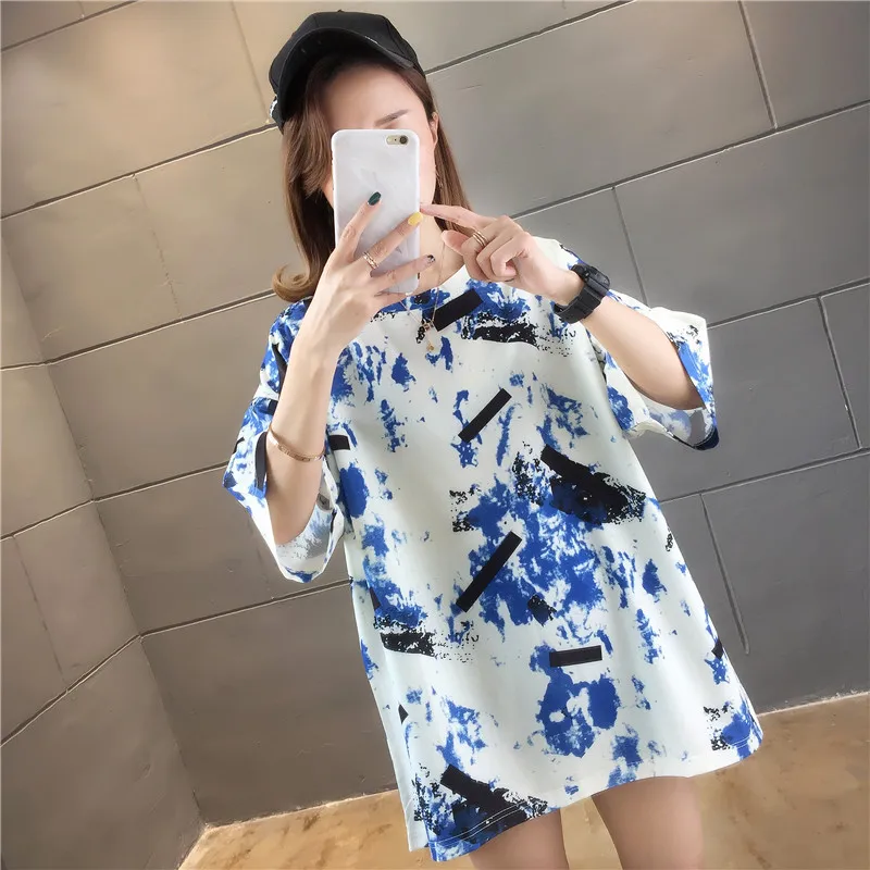 Summer Korean Clothes Streetwear T-shirts Women Plus Size Loose Harajuku Print T Shirt Girls Casual Femme Tops Blouse Tees