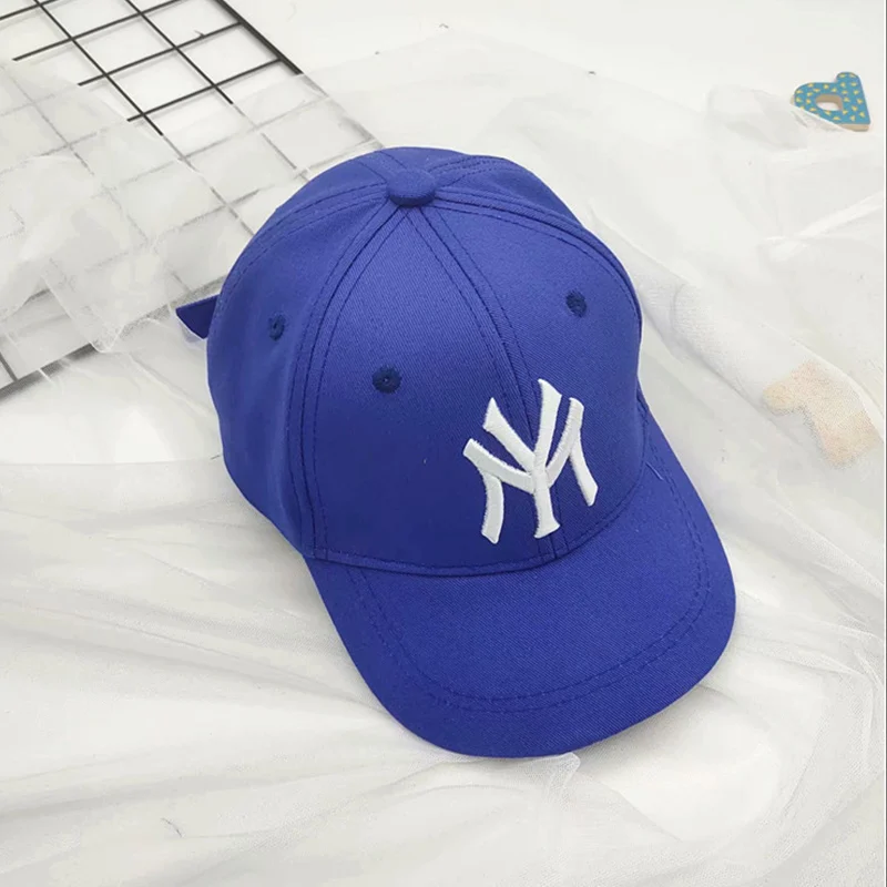 Spring Summer Child Letter Embroidery Outdoor Leisure Sun Baseball Cap For Boy Girl Cotton Breathable Solid Color Adjustable Cap 3