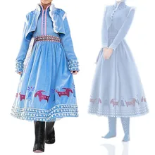 Платье принцессы Эльзы; синее платье для девочек; костюм Снежной Королевы; Детский карнавальный костюм Анны; Рождественский костюм Эльзы; vestidos; платье для девочек