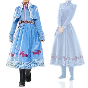 

Elsa Princess Dress Blue Dress For Girl Snow Queen Costume Kids Anna Cosplay Costume Christmas Vestidos Elsa Costume Girl Dress