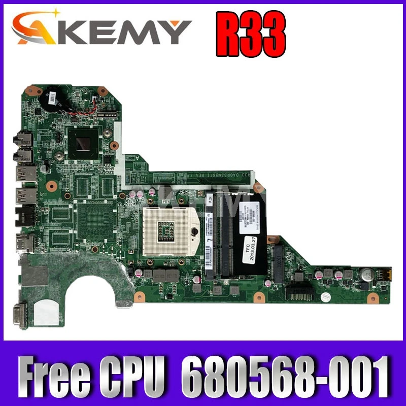 Akemy DA0R33MB6E0 DA0R33MB6E1 материнская плата 680568-001 для HP Pavilion G4 G6 G7 G4-2000 G6-2000 G7-2000 680568-501