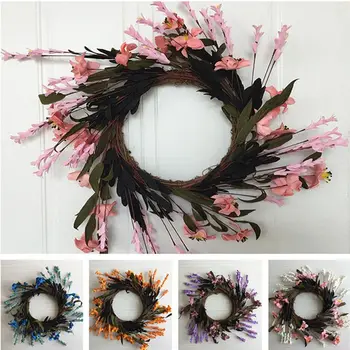 

Pink Flowers Floral Wreath Classic Flowers for Home Room Garden Lintel Decoration,Front Door Decorations Hanging