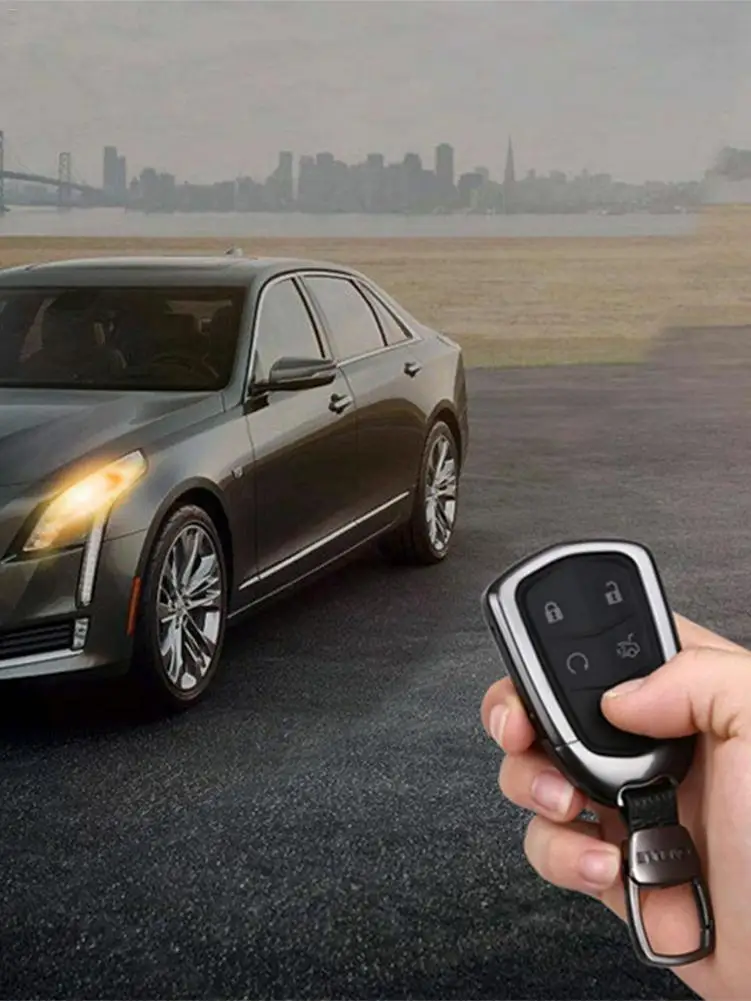 Чехол для автомобильного ключа Cadillac XTS ATS-L XT4 XT5 CT6 SRX Алюминиевый сплав чехол для автомобильного ключа умный дистанционный ключ протектор Escalade брелок