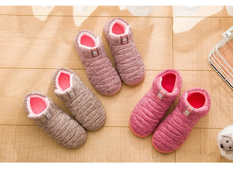 Women Winter Shoes Warm Plush Home Slippers Covered With Fur Non-slip Indoor Bedroom Female Cotton Slippers Unisex Hot Sale