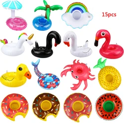 Mini parapluie gonflable pour piscine, jouet d'été, porte gobelet de boisson flottant, flamant rose 