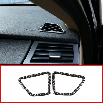 

Car Accessories 2pcs Carbon Fiber Style Dashboard Air Conditioning Vent Frame Trim Stickers For BMW X5 E70 & X6 E71 2008-2013