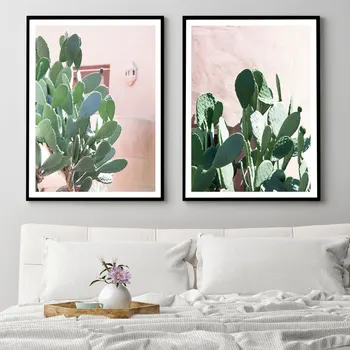 

California Cactus Posters and Prints Nordic Pink Botanical Canvas Painting Wall Pictures For Living Room Modern Home Decoration