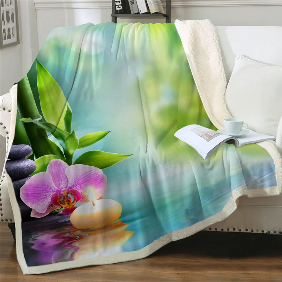 Постельные принадлежности Outlet 3D печатных закат плюшевое покрывало цветок Природа красота пушистое одеяло ботанический лес Мантас Кристалл пещера постельные принадлежности