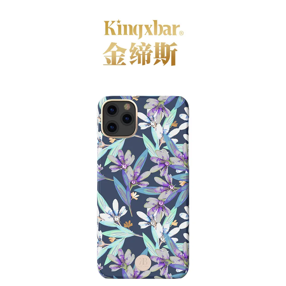 Tulip Чехол для телефона с блестящими цветами и бриллиантами для iPhone 11 Pro Max/11 Pro/11 роскошный Кристальный Жесткий Чехол для женщин противоударный KINGXBAR - Цвет: Tulip