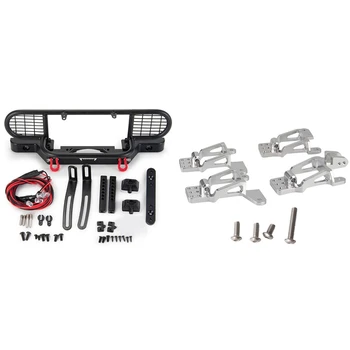 

4 Pcs Front/Rear Shock Tower Hoops Bracket Mount & 1 Pcs Metal Front Bumper Camel Cup Bar with Lampshade