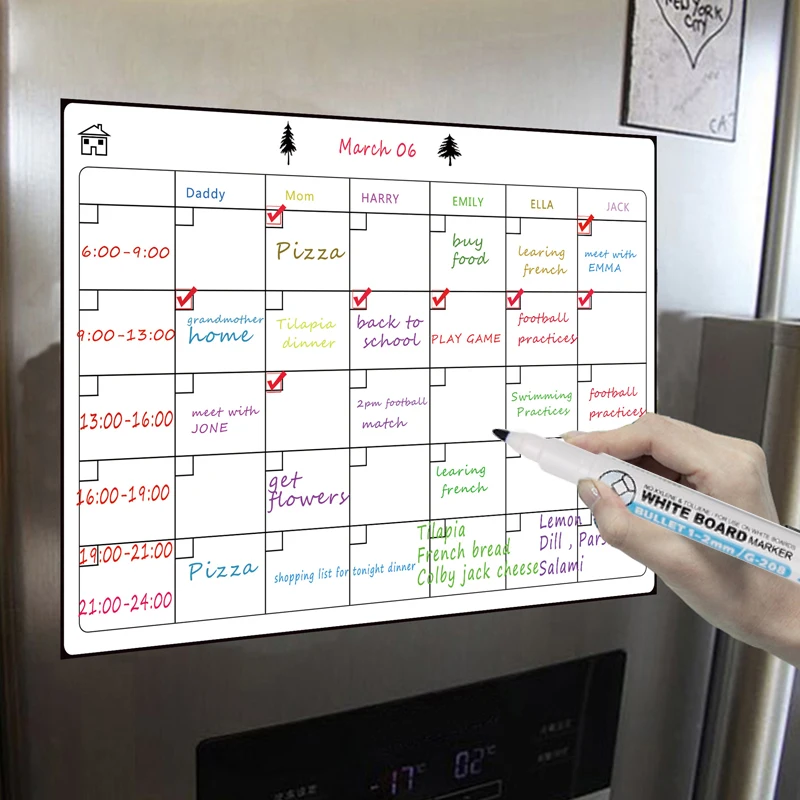 Стикер сообщений, стикер на холодильник, магнитный календарь, доска Magnetci, ПЭТ магнит, пластик, долговечный холодильник, магнит, домашний декор
