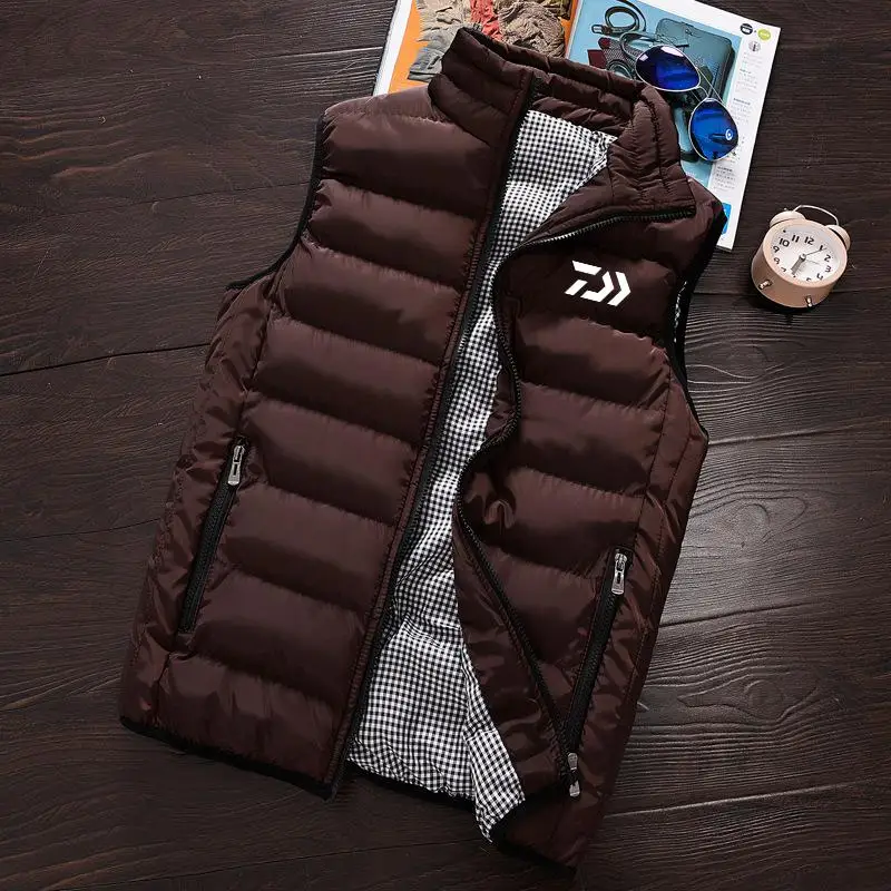 Top Quality DAIWA Fishig Vest Men New Autumn Winter Warm Sleeveless Fishing Jacket Men's Vest Sport Fishing Coats Mens 5XL - Цвет: 36