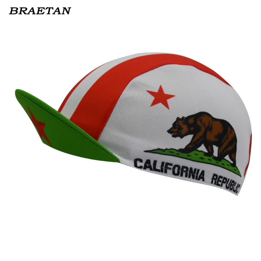men and women Republic of California cycling caps red white Headwear Classical Quick-Drying Polyester Cycling Hat schlafly |