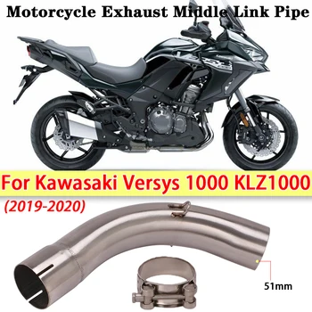 Slip On For Kawasaki Versys 1000 KLZ1000 2019-2020 Motorcycle Exhaust Middle Link Pipe Escape Moto Muffler Modified Middle Tube