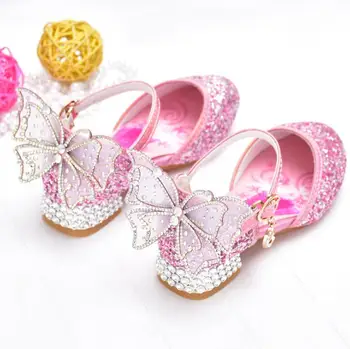 

Disney Elsa Princess Sandals for Girls Glitter Flat Shoes Baby Crystal Snowflake Frozen Shoes Halloween Dancing Party