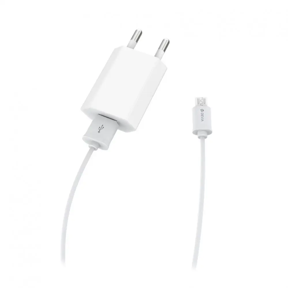 Набор сетевое зарядное устройство с кабелем Micro Usb Devia Smart Charger Suit White|Зарядные