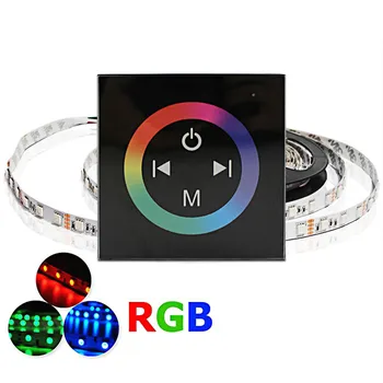

Smart Touch Panel Dimmer RGB LED Controller DC 12V 24V 4Ax3 Channel 64 Colors LED Controller for RGB LED Strips Panel Lights