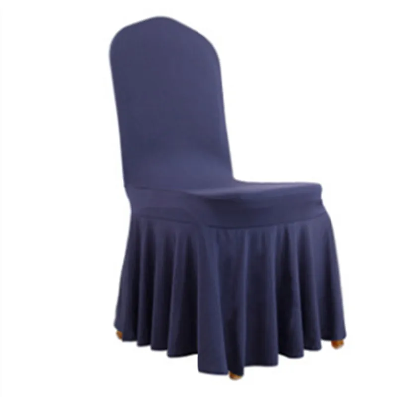 Navy Blue 100 шт. Эластичный Банкетный плинтус чехлы для стульев Swag нижняя часть спандекс лайкра свадебные чехлы для стульев украшения для дома отеля события - Цвет: Navy Blue