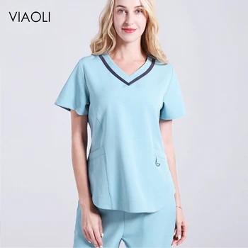 

Doctor Nurse Isolation Uniforms Lab nursing uniform scrub Latest design elasticity Meidcal Scrub Sets Hospital Surgical Clothing