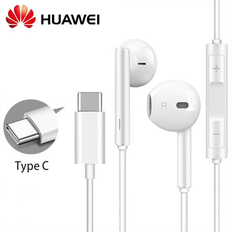 Оригинальные наушники HUAWEI CM33 Eerbuds USB TYPE C микрофон с регулятором громкости для Mate 10