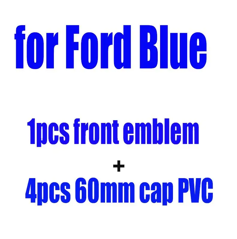 5 шт. комплект эмблем автомобиля эмблема значок 230 мм X 90 мм капот передний колпачок для гриля 60 мм Авто ступицы колеса крышка s карат/череп логотип - Цвет: F-ord blue 5x-60PVC