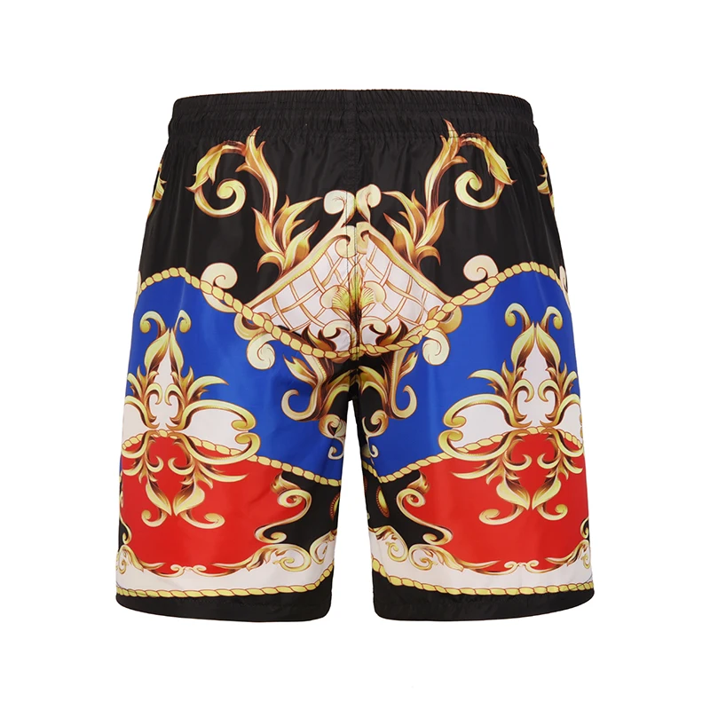 Hot Product 3D Vintage Imprinting Men's Beach Shorts Quick-Dry Beach Wear Swimming Half Pants Comfortable and Fashion Briefs Surfing Shorts