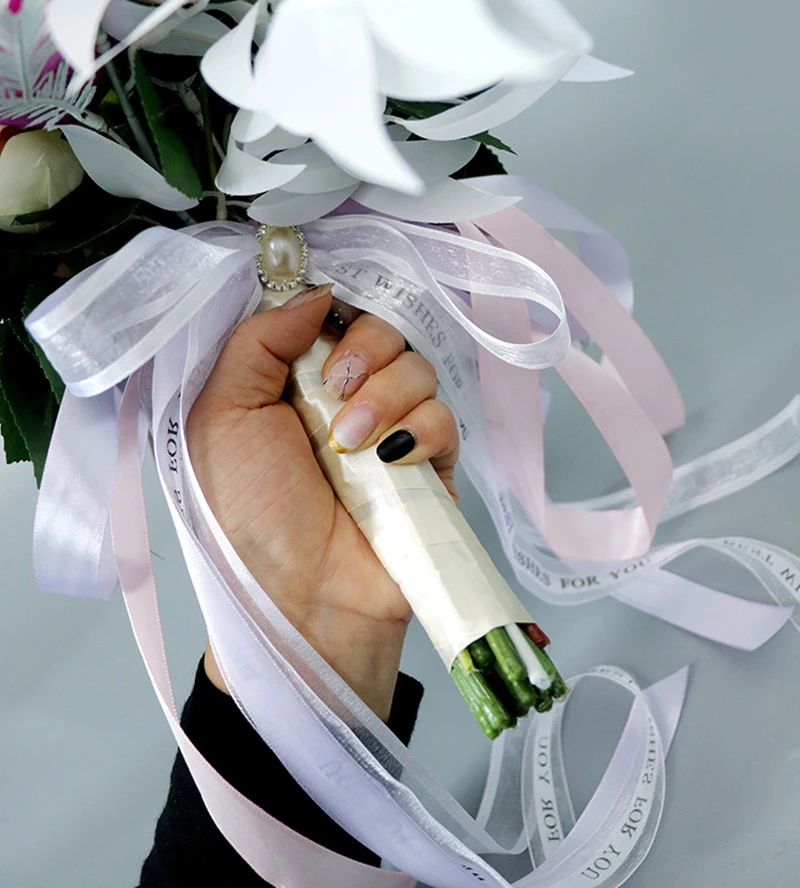 Meldel свадебный цветок букет невесты цветы искусственные цветы Шелковые Розы Гортензия Креативный Свадебный букет водопад