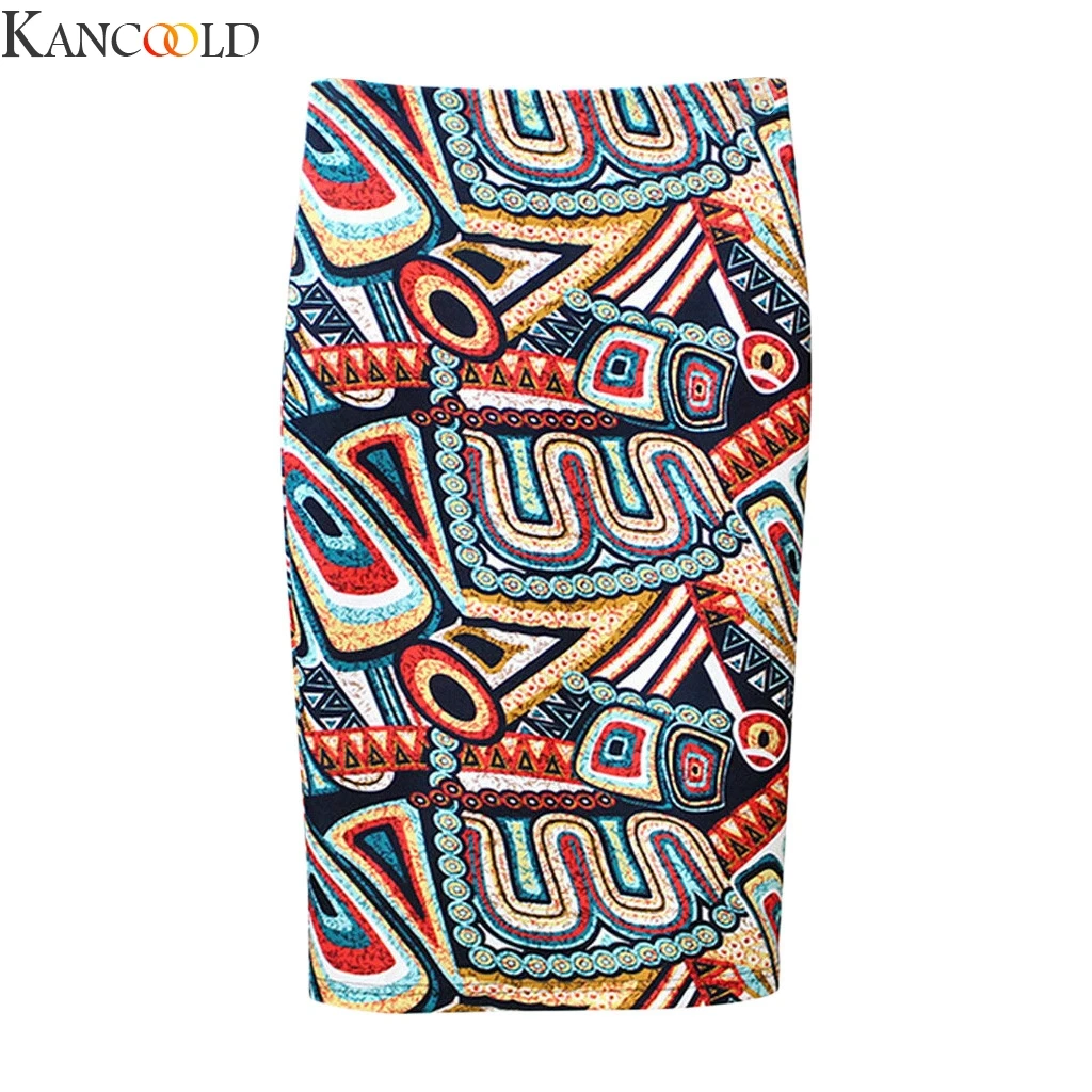 KANCOOLD, женские юбки, летняя юбка-карандаш с цветочным принтом, повседневные юбки до колена размера плюс, Faldas Mujer Moda Jupe Femme