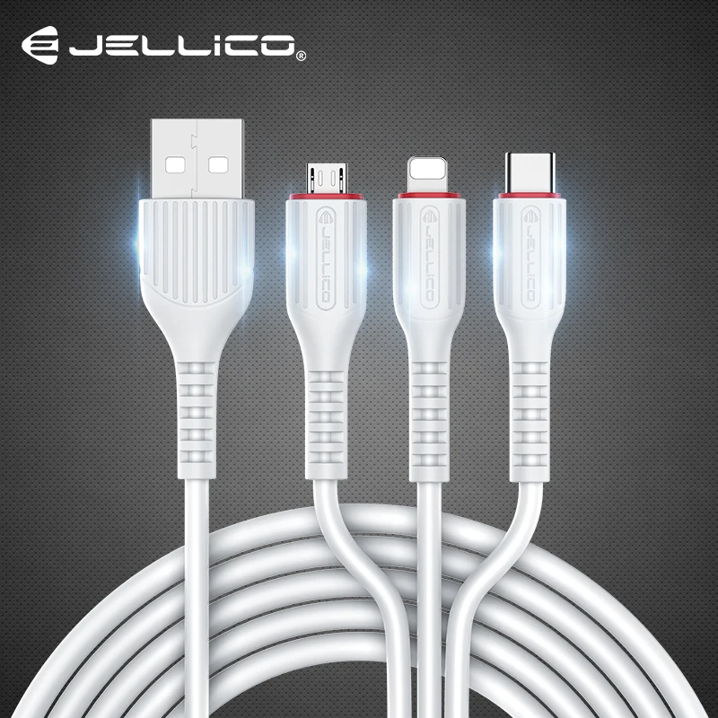 Jellico 3 в 1 USB кабель для мобильного телефона Micro usb type C кабель для зарядного устройства для iPhone Micro USB кабель для зарядки