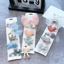 Детский комплект с бантом для девочек, Детский комплект для украшения волос, заколки, милый головной убор, цветочный головной венок, комплект