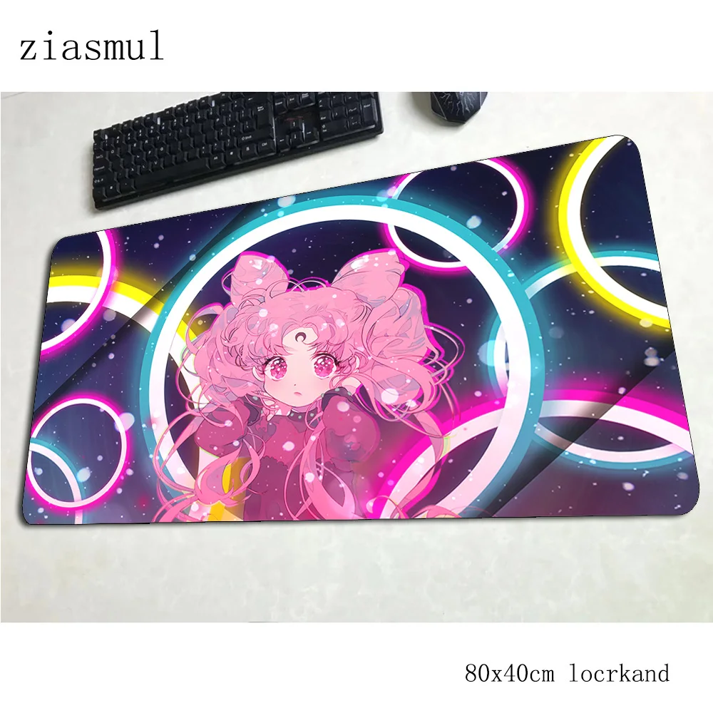 Коврик для мыши sailor moon 80x40 см 3d компьютерная мышь игровой мат геймпад пк милый игровой коврик для мыши офисный коврик для мыши