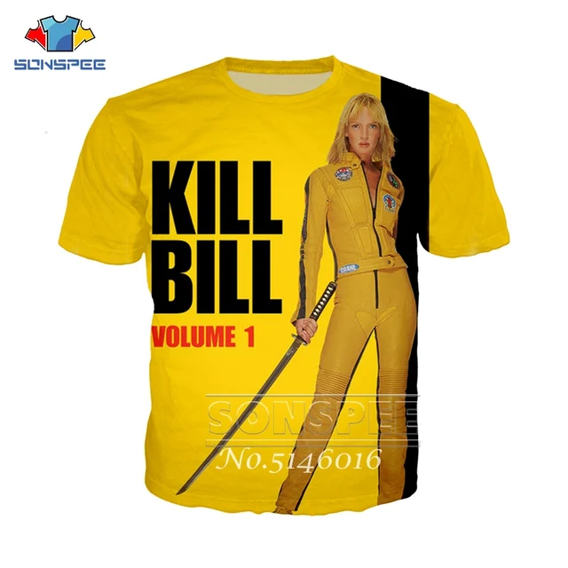 SONSPEE Unisex Casual Hip hop Street wear Short Sleeve Clothing movie Kill Bill 3D Print Harajuku T shirt Men Funny t shirts t55