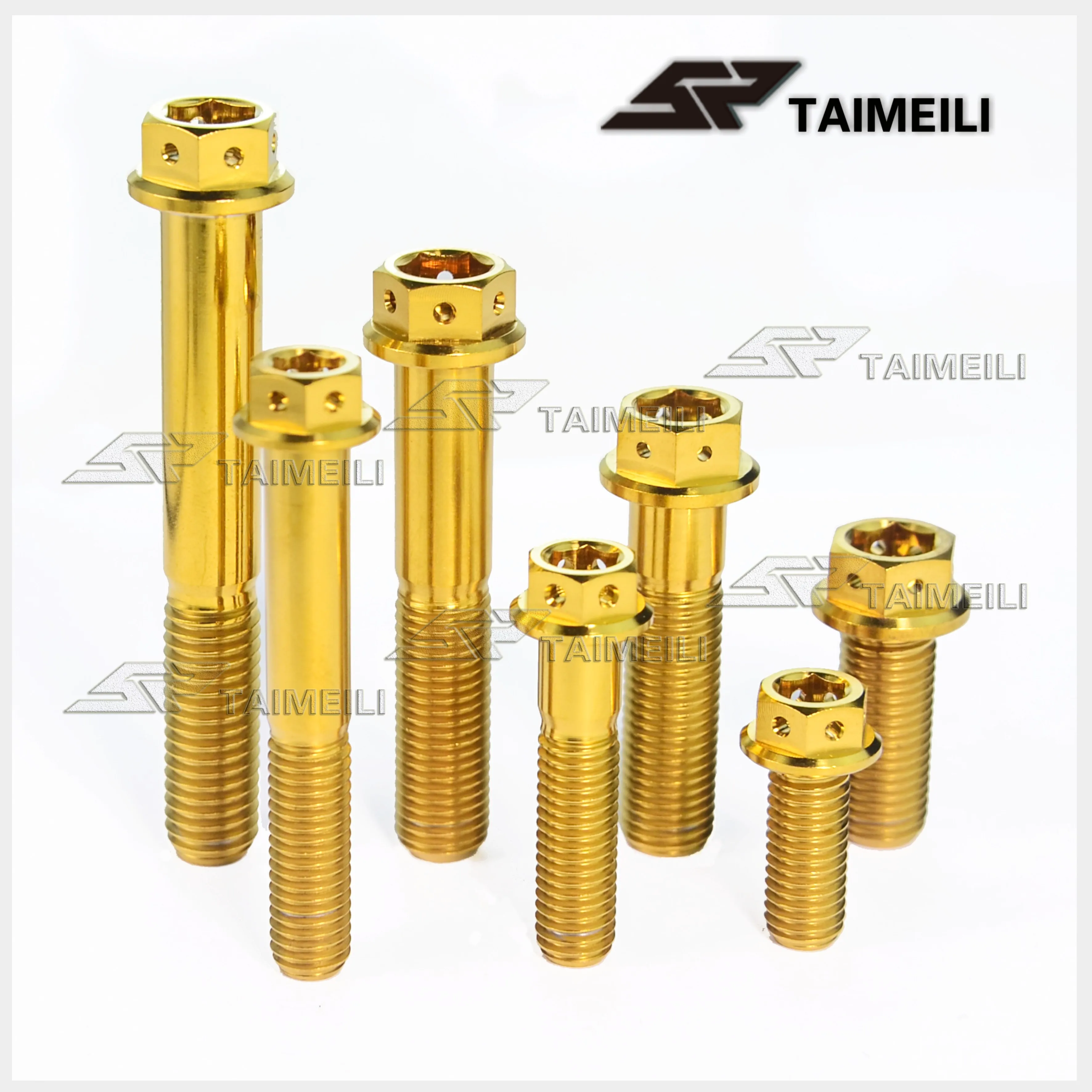Титановый болт TAIMEILI GR5 фланцевая головка с шестигранной головкой цвет радуги