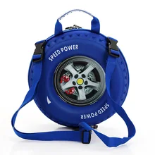 Круглый 3D автомобиль, детская сумка, милый рюкзак на колёсах, Детский рюкзак для мальчиков и девочек, диагональная упаковка, подарок на возраст от 3 до 6 лет