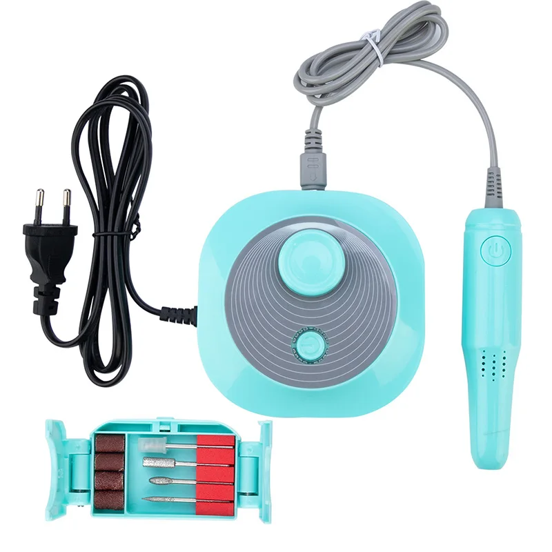 Electric Nail Drill Manicure Machine 25000RPM Home Use Nail Art Equipment Manicure 6 Drill Bits Sanding Band Accessory Nail Tool