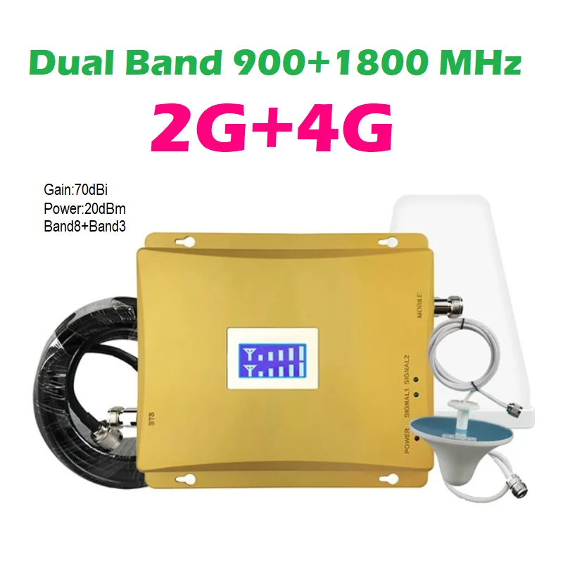 Двухдиапазонный Сотовый усилитель 2G 4G GSM 900 LTE 1800 ретранслятор DCS 1800mhz мобильный