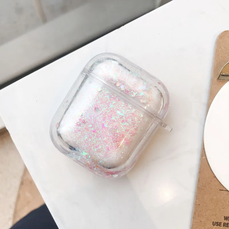 style 3 Блестящий жидкий зыбучий песок Жесткий Чехол для AirPods Блестящий Защитный чехол беспроводной Чехол для наушников для Apple Airpods 1/2 сумки для зарядки - Цвет: style 3
