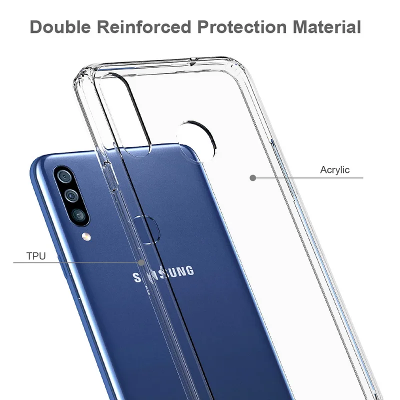 Для samsung A20S чехол Кристальный Гибридный Бампер прозрачная твердая акриловая задняя крышка для samsung Galaxy A20S чехол для телефона s A 20 S A20 S