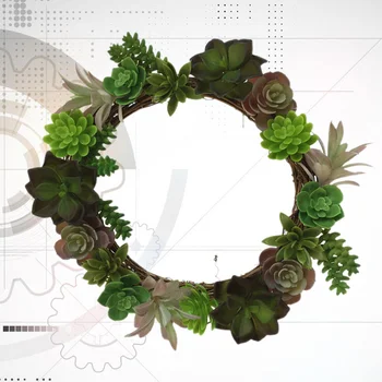 

Simulated Succulents Wreath Garland Pendant Wreath Decorative Door Wall Ornament Garland for Home