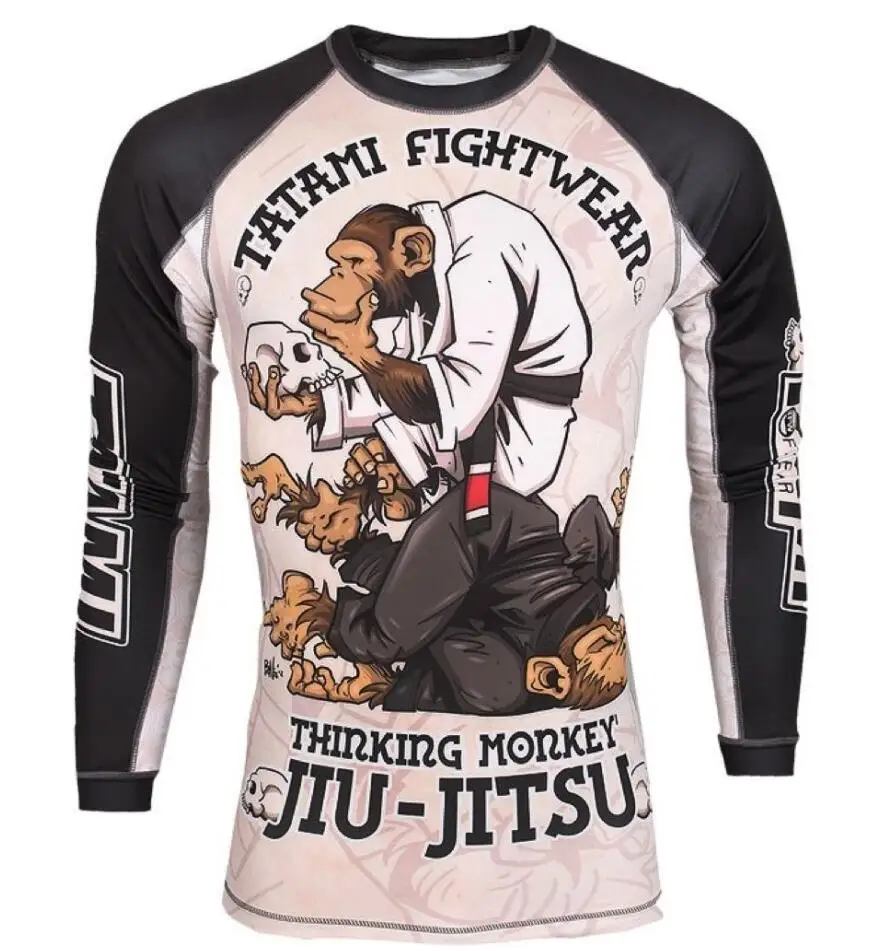 Baratos Mma mono Patrón Formación camisetas tiger muay thai jiu jitsu t camisa mma ropa rey boxeo traje de sauna mma de compresión