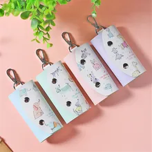 Мультяшные животные PU кожаный держатель для ключей сумка чехол Чехол для женщин милый Кот ключи кошельки Famale Брелок чехол для колец чехол Сумки ключи