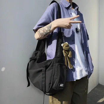 

One shoulder messenger tooling wind messenger bag sports fitness bag canvas travel bag men and women schoolbag