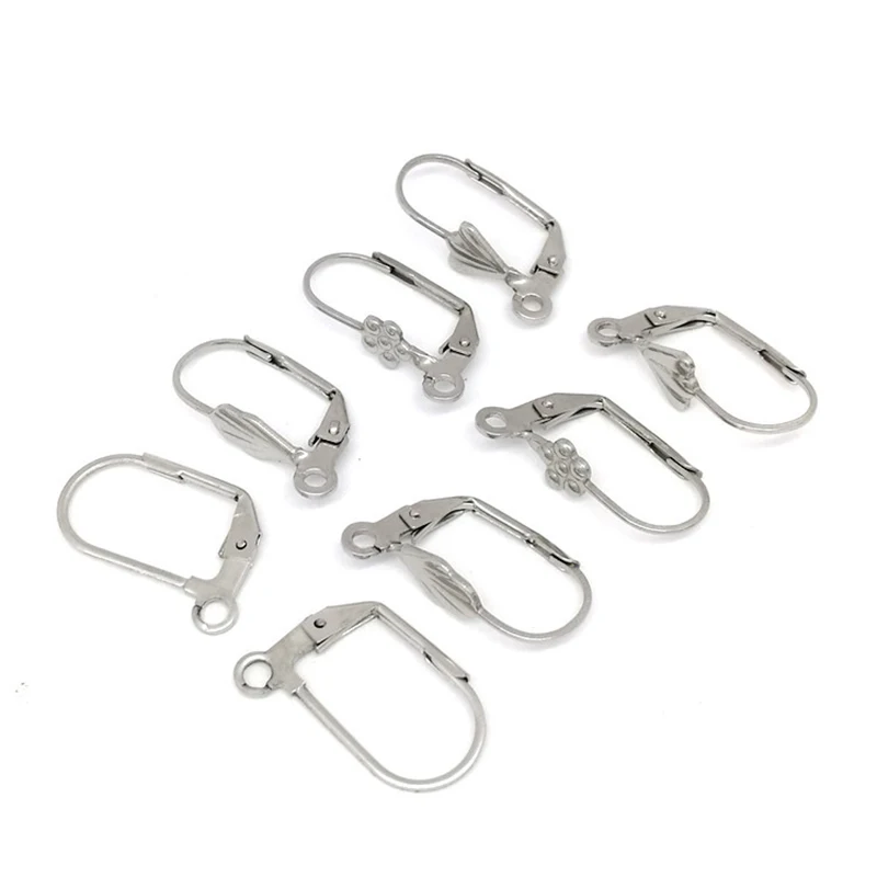 20pcs Stainless Steel French Earrings Hooks European Style Ear Clasp For DIY Jewelry Making Earrings Base Accessories Findings