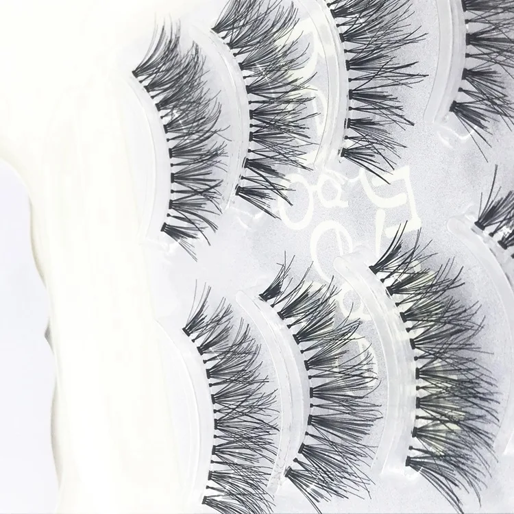 

False Eyelashes WSP Model Face without Makeup Online Celebrity Cross Border Supply of Goods 4-Pack bei ge Eyelash Support Logo C