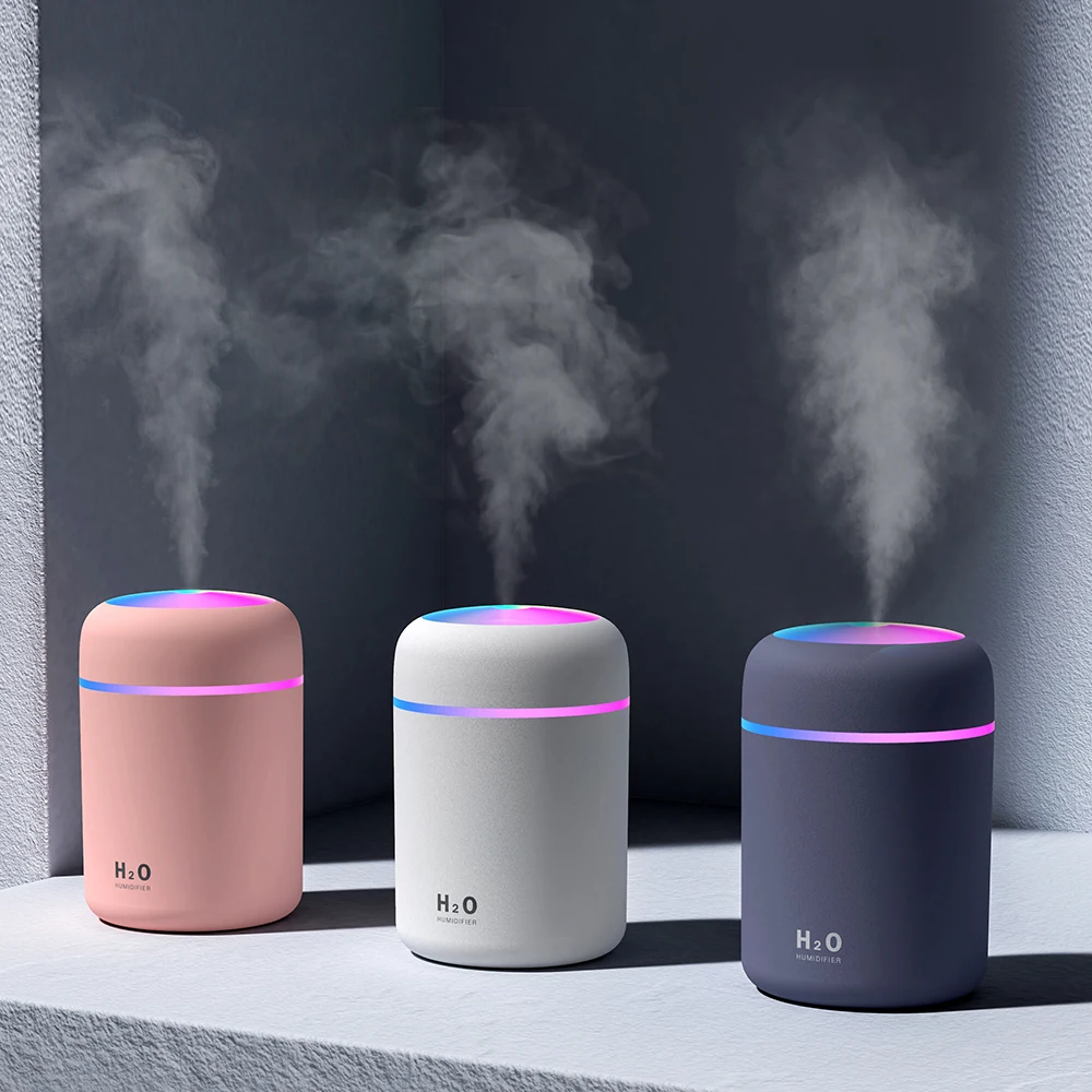 

Incense Burners 300ml Color Cup USB Air Humidifier Ultrasonic Aroma Diffuser Car Mist Maker LED Lights Mini Office Air Purifier