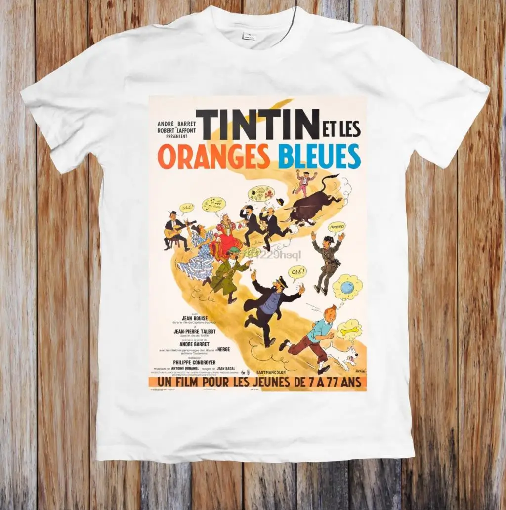Футболка унисекс в стиле ретро Tintin Et Les Orange Blue 1960 |