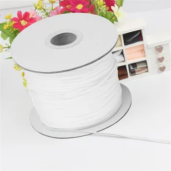 

200 Yards Elastic Band Length 1/8 Braided Cord Heavy Stretch High Elasticity Knit Elastic Band DIY for Sewing Mask #45