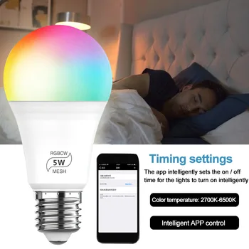 

LED Light Bulb With Alexa Google Timing Smart WIFI LED Light Bulb Dimmable Bedroom RGB Colorful