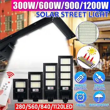 

300W 600W 900W 1200W LED Outdoor Solar Street Light Solar Powered IP65 Wall Lamp Radar Motion Remote Light Control for Garden